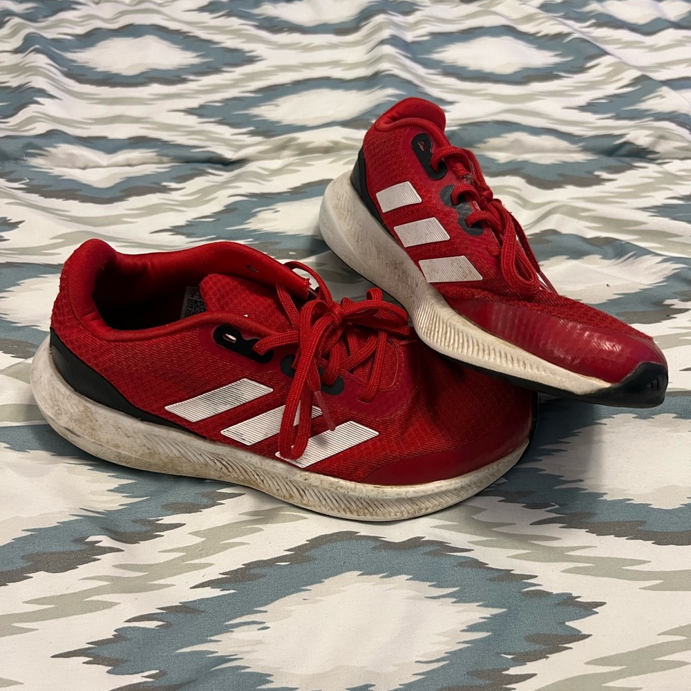 Adidas Kids Red and White Sneakers